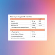 Calm mind happy mood supplement nutritional content chart